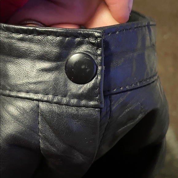 dangerous threads, Black Leather Embellished Women's Shorts - Picture 5 of 6